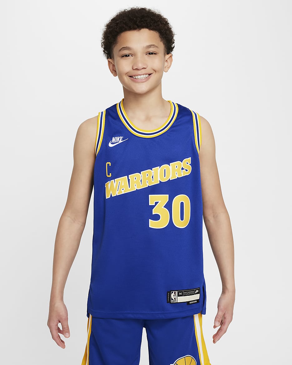 Stephen Curry Golden State Warriors Older Kids Nike Dri FIT NBA Swingman Jersey. Nike IE